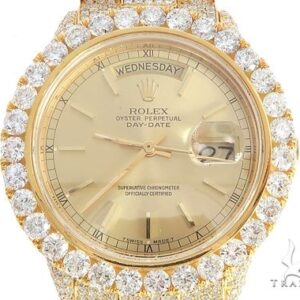 36mm Fully Iced Out 18K Yellow Gold Rolex Presidential ...