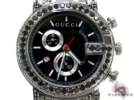Fully Iced Black Diamond Gucci 101G Chrono YA101309 192...