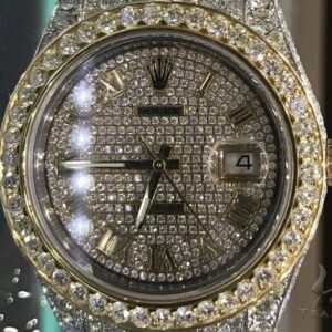 Fully Iced 41mm Two Tone Stainless Steel and 18K Yellow...