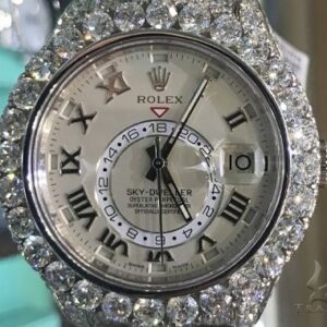 Fully Iced White Gold Sky-Dweller Rolex Watch 63897