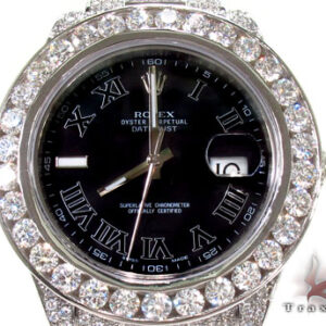 Diamond Rolex Datejust II White Gold and Steel 116334 b...