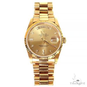 Rolex Day- Date 18238 36mm 18k Yellow Gold Diamond Dial...