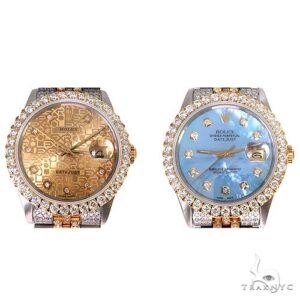 Rolex Two-Tone DateJust 36mm Diamond Bezel Watch 66888
