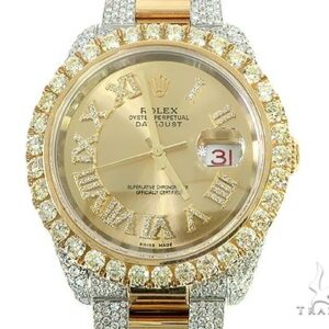 Two Tone Mens Diamond DateJust 41mm Rolex Watch 65813
