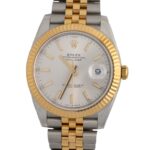Rolex Datejust 41mm 126333 Silver Stick Dial Two Tone J...
