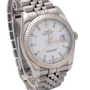 Rolex Datejust 36mm 116234 White Dial w/Red Cyclops Jub...